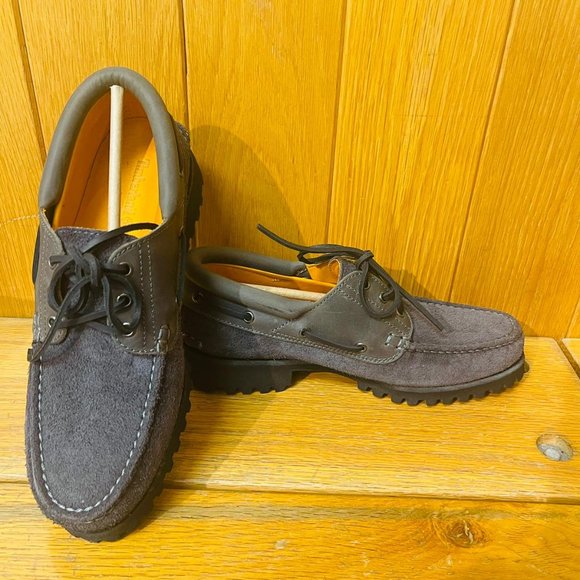 TIMBERLAND MEN\'S AUTHENTIC HANDSEWN BOAT SHOE MD GREY FULL GRAIN A29Y5 ALL SIZES main image 5